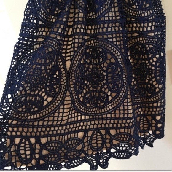 Akira  Label Lace Up Mini Dress In Navy S NWT - Picture 7 of 8